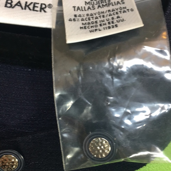 LIZ BAKER Career/Office Linen-Like Window Pane Design Short Sleeve Jacket - Picture 15 of 15